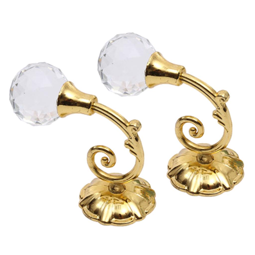 2 шт. Металлический хрустальный держатель для штор настенные подхваты крючки пряжка ручка крючок держатель зажим для штор украшение для комнаты дома