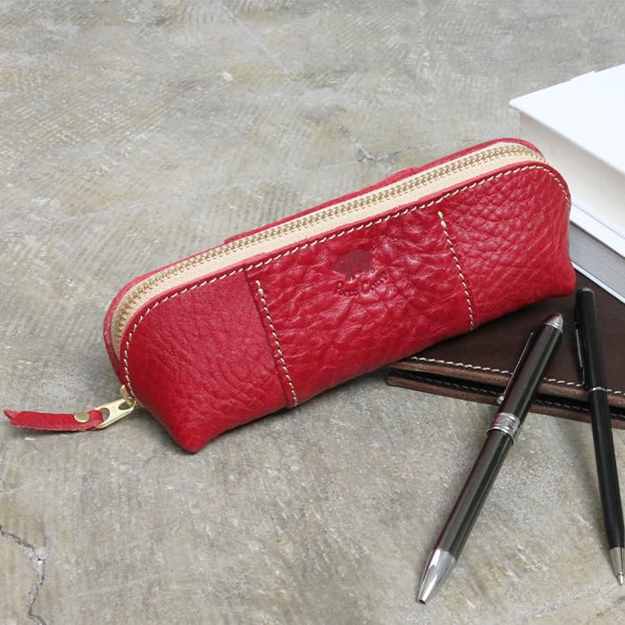 Пенал кожаный пенал держатель для карандашей натуральная кожа Tochigi кожа для взрослых Сделано в Японии Большая вместимость Простой бренд Porco Rosso Треугольный мужской