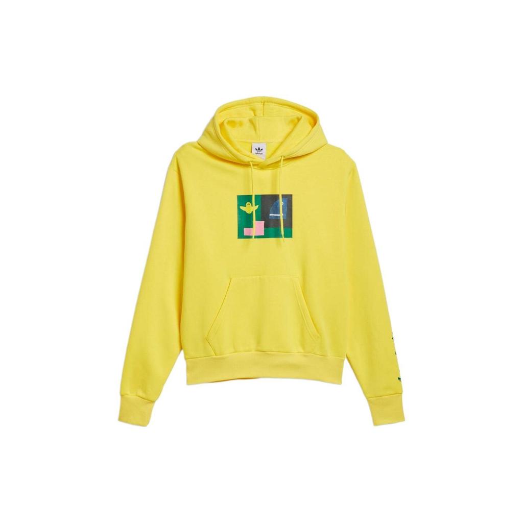 Adidas Cartoon Print Hoodie Men Hoodies Yellow HK9878