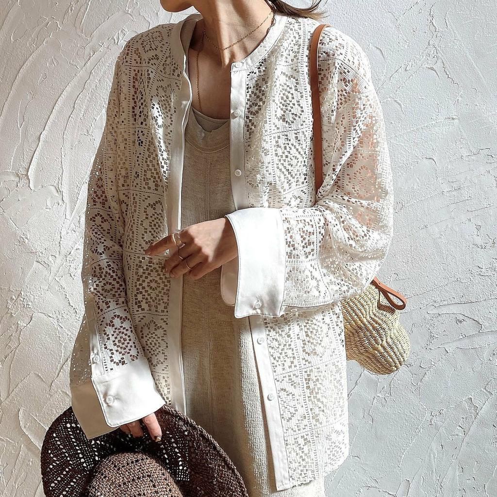 DIMANAF 2024 Весенняя рубашка женская кружевная блузка с длинным рукавом модные топы футболки свободные футболки новые белые