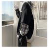 Men's Oversized Trendy Street Style Hoodie – Fake Two-Piece Design, Punk High Street Fashion for Spring and Autumn
