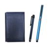 Blue Grained Leather Business Card Blue Metal Touch and Smartphone Cap Ballpoint Pen Extra Set Holder, Stick, Touch/metal (Blue MEIL-ALL-QSJW700-L)