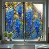 Static Cling Window Film Glass Sticker, Colored Flower Texture Film, UV Removable Decal Light Blocking Waterproof Dustproof for Home Decor Easy