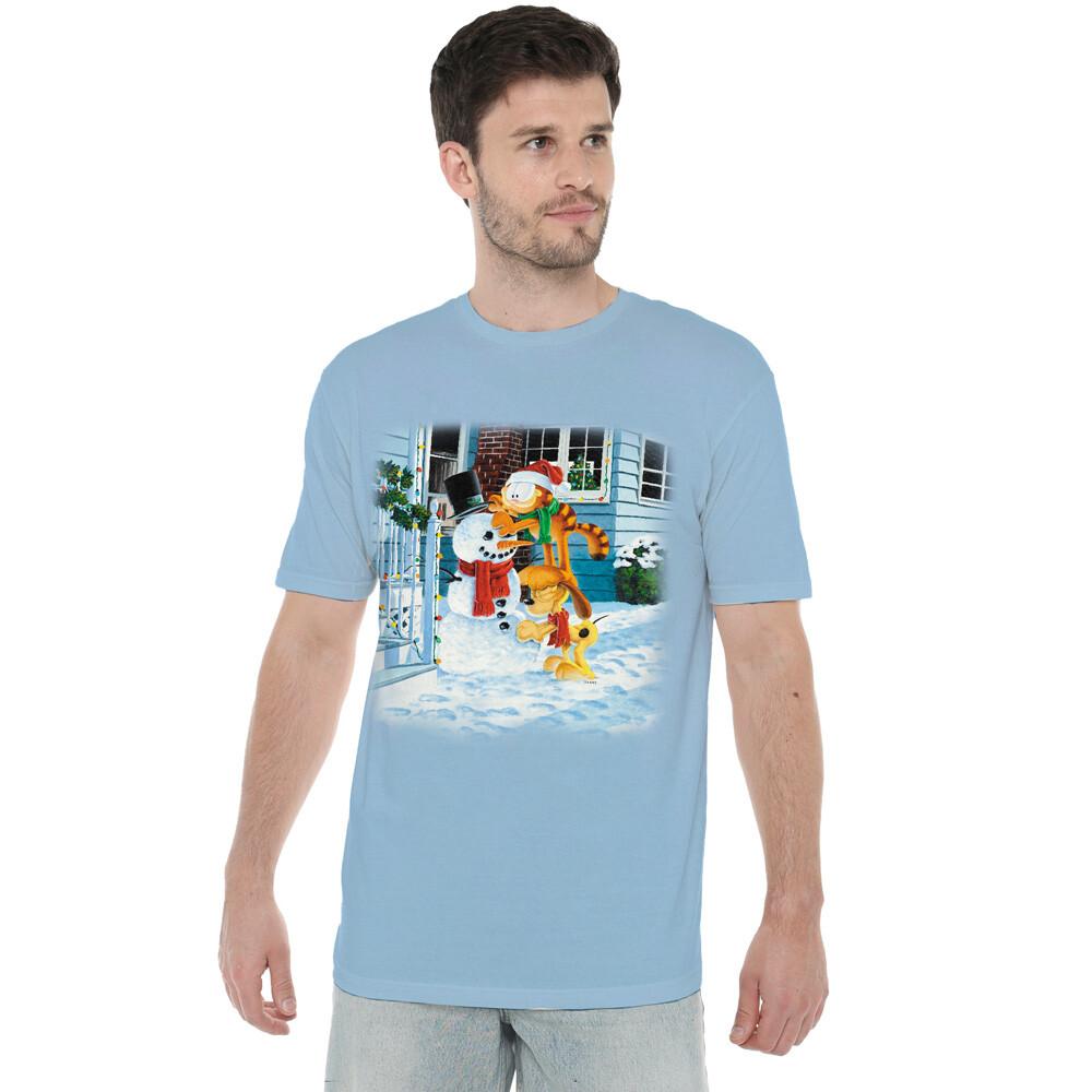 Garfield Snow Fun T-Shirt S-2XL Light Blue