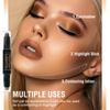Double Head Highlighter Stick Contouring Stick Eyeshadow Contour 3 In 1 Makeup Waterproof Makeup
