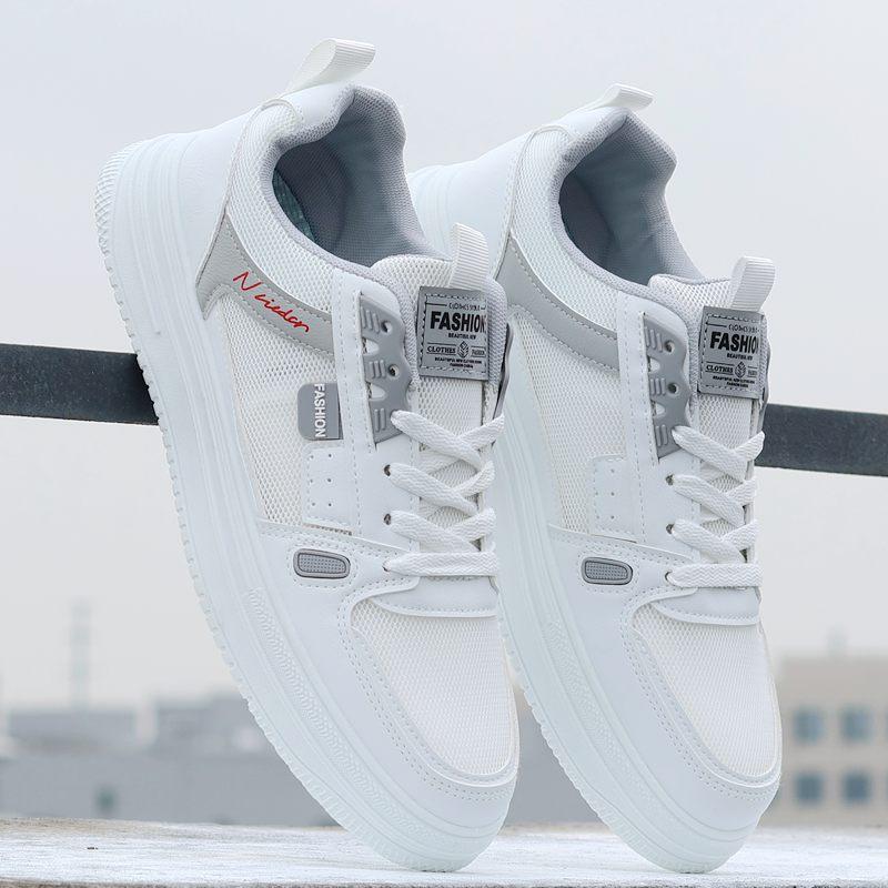 Мужская обувь летняя дышащая тонкая сетка спортивная для отдыха молодежная одинарная сетка полая сетчатая обувь маленькая белая доска туфли модная обувь