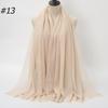 New Fashionable Women's Long Crinkled Cotton Linen Scarf with Tassel Edge - Solid Color Shawl
