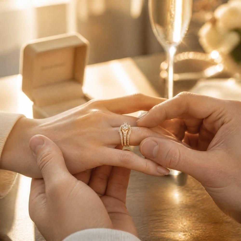 Synthetic Zircon Stackable Rings Lightweight Layered Rings Elegant Ring Set Dating