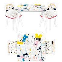 Rainbow children's table + chairs