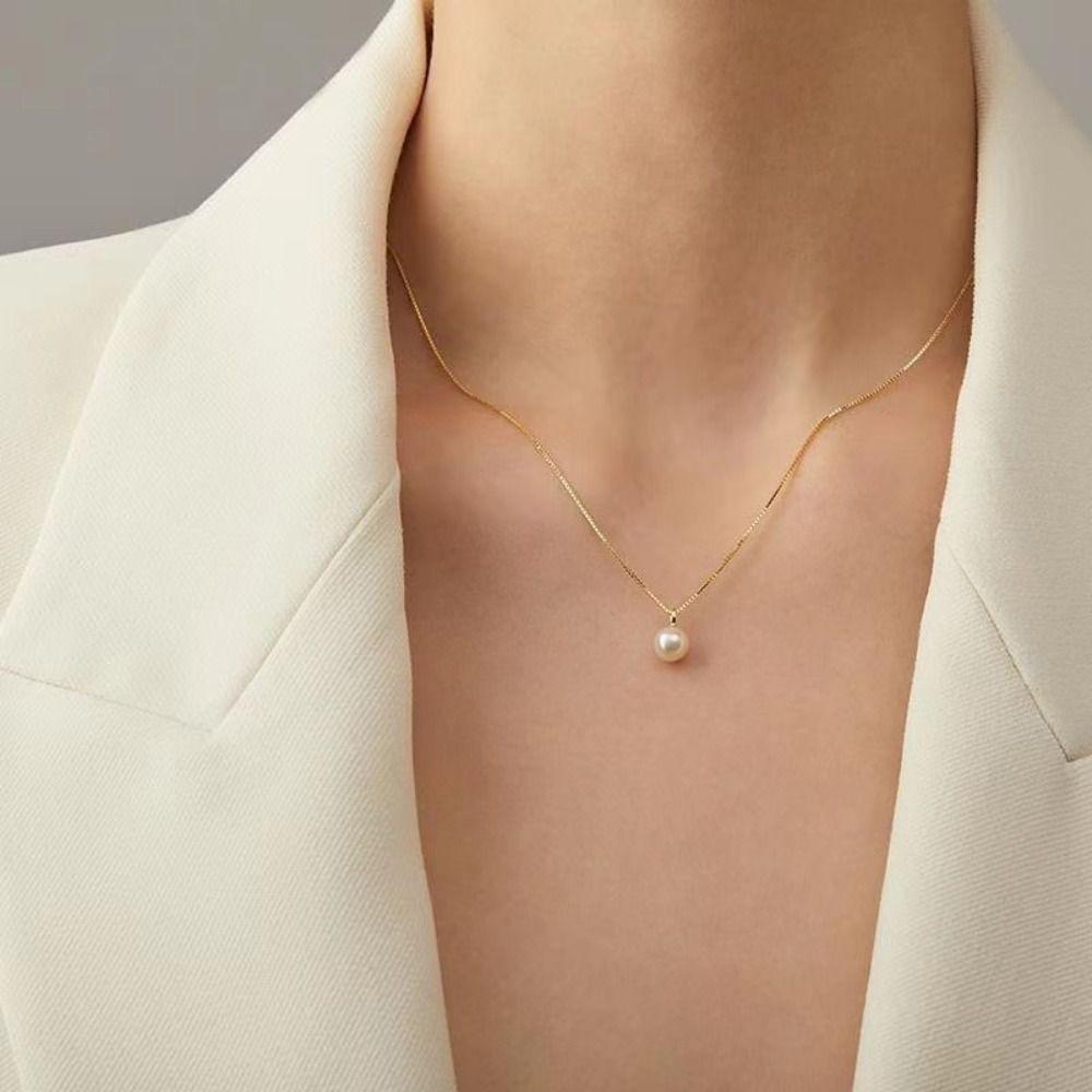 Pearl Pendant Temperament Korean Style Necklace Pearl Necklace Clavicle Choker Fashion Necklace
