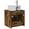 Wall Mounted Washbasin in Smoked Oak 49.5 x 44.5 x 65 cm