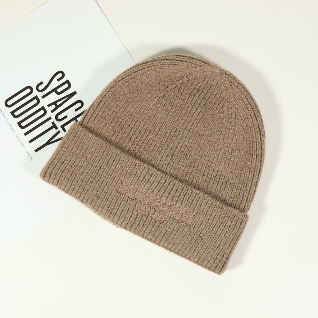 Осенне-зимние вязаные шапки для пар с вышитыми буквами, теплые вязаные шапки для велоспорта на открытом воздухе