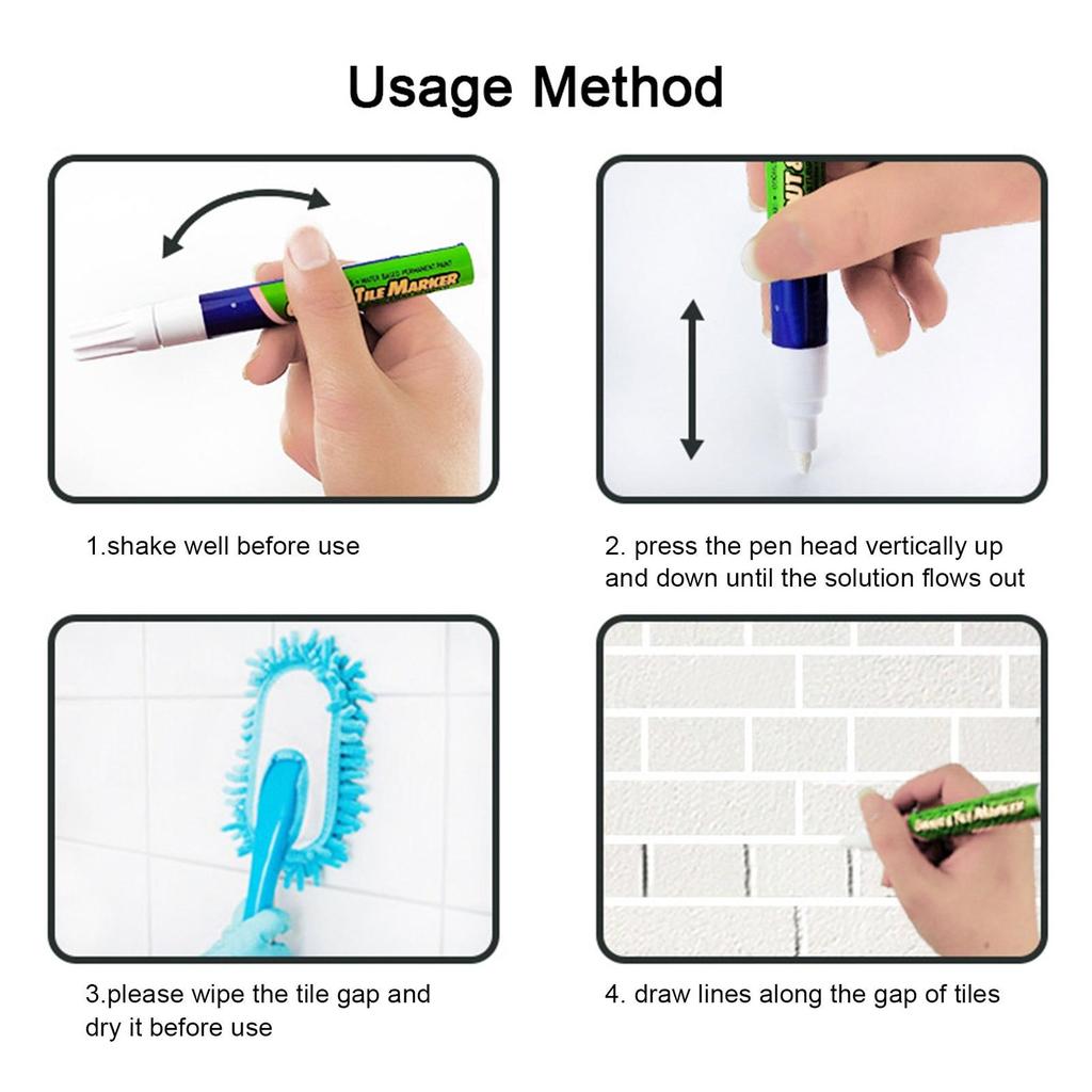1 шт. Ручка для затирки плитки, Восстановитель швов плитки, Маркер для ремонта, Заполнитель швов плитки, Для восстановления стен, полов, плитки, ванной, кухни LXY