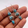 Blue Copper Turquoise Gemstone Earring, Women Earring, Handmade Earring, 925 Sterling Silver, Anniversary Gift, Silver Charm Jewelry, Earring For Her