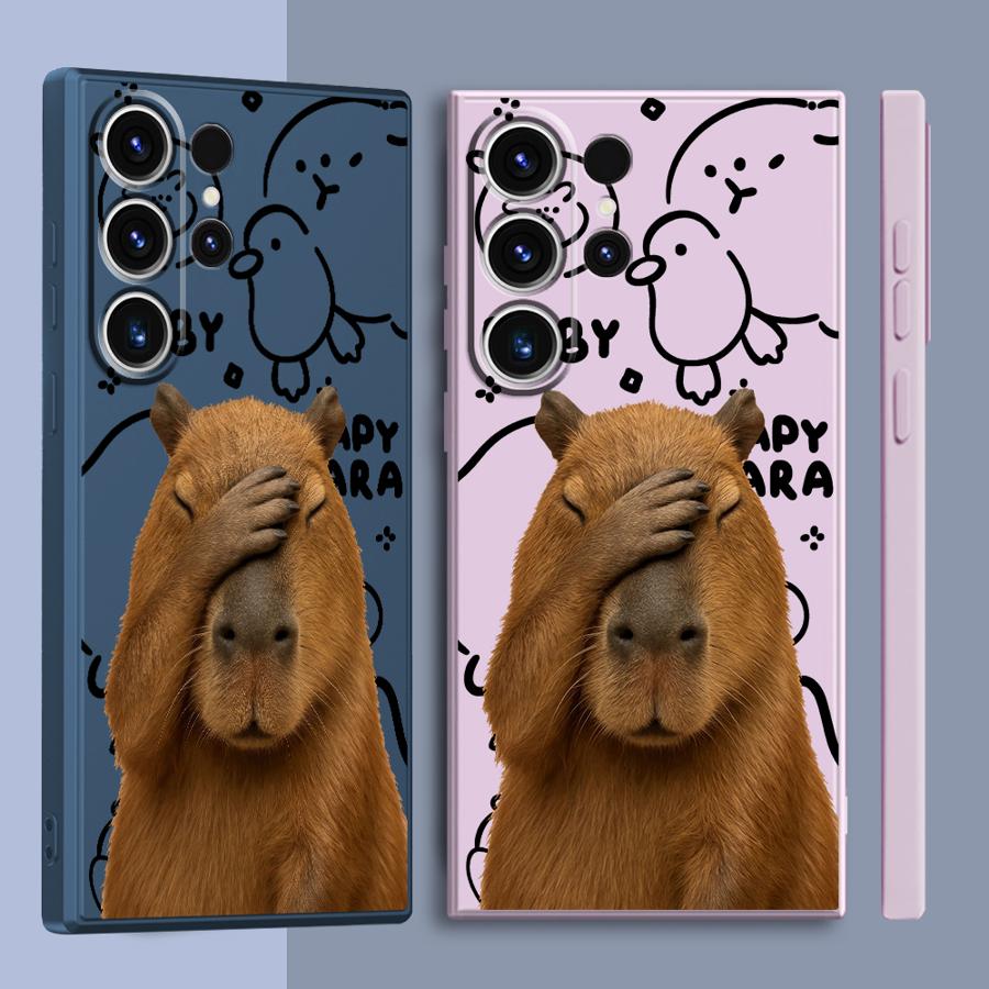 Капибара Не Хочет Смотреть Чехол для Телефона для Samsung Galaxy S26 S22 S24 Ultra Note 20 10 Ultra S23 S21 Plus S25 Edge S20 FE