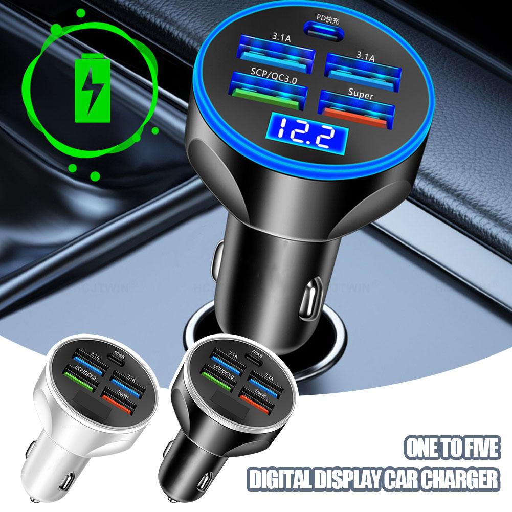 НОВЫЙ Высококлассный 250 Вт 4 USB Автомобильный Зарядник Type C PD QC3.0 Быстрая Зарядка Авто Мобильный Телефон Адаптер Для IPhone Samsung Для Huawei X A5X7