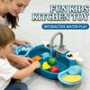Children Play Kitchen Set with Simulated Dishwasher Sink Hand Basin Electric Circulating Water Toy for Boys Girls Kids Role Play
