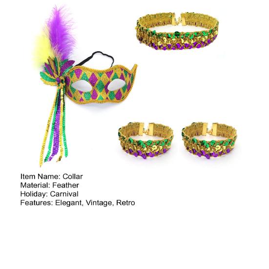 Аксессуары 1920-х годов Марди Гра воротник браслет блестки костюм реквизит женский хлопушка перо повязка на голову для карнавала маскарада