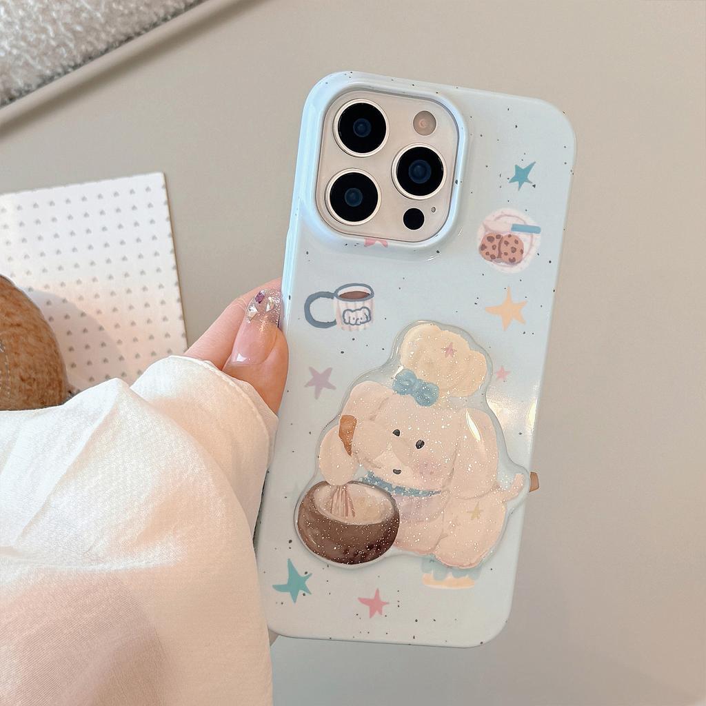 Chef Elephant for 16 for Apple Phone Case for IPhone15ProMax Cute 11 Film Glitter 13 Three-dimensional