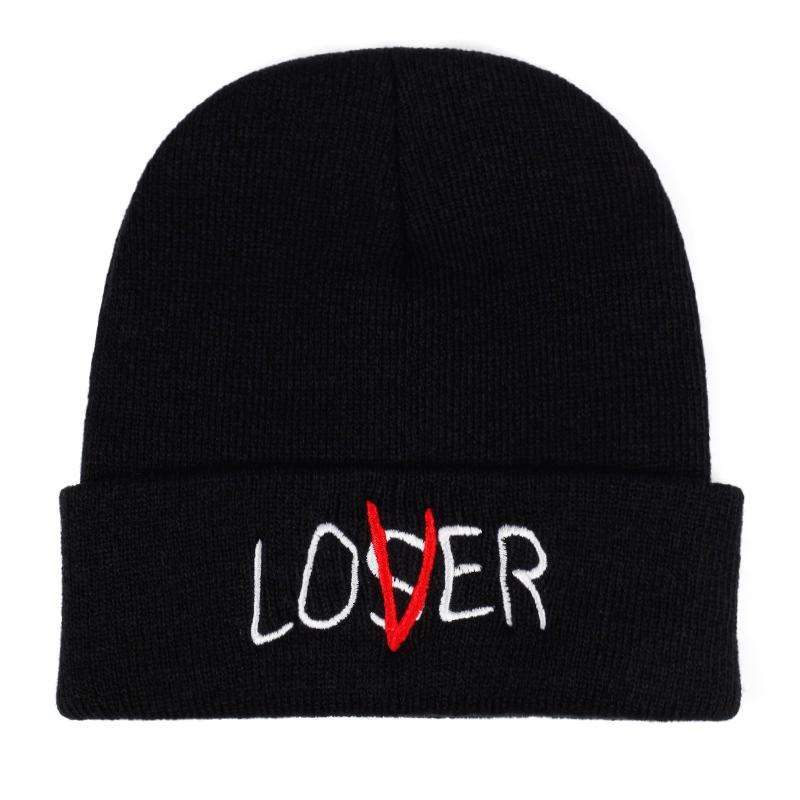 Модная вышивка LOSER Осенние и зимние шапки Велосипедные теплые вязаные шапки Спортивные шапки Холодные шапки