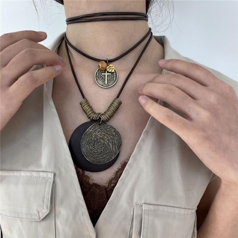 Этнический стиль ретро деревянная цепочка свитера богемный праздничный стиль многослойная одежда длинное ожерелье женские аксессуары ювелирные изделия