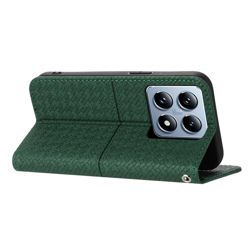 For Xiaomi 14T Case Woven Texture PU Leather Wallet Phone Cover