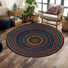 Colorful Concentric Circle Pattern Print Round Rug, Living Room, Bedroom, Playroom Carpet, Non Slip Floor Mat, Gift
