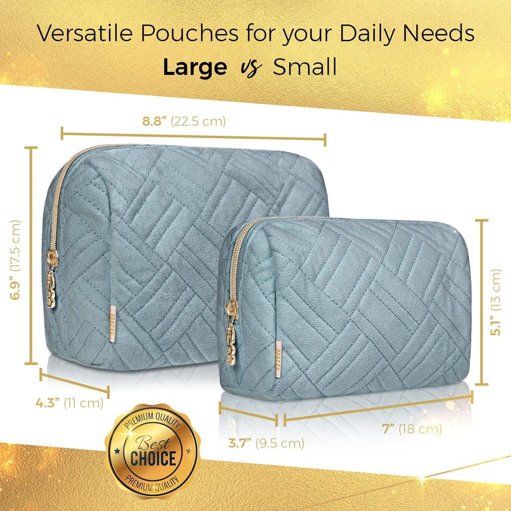 BOACAY Small Makeup Travel Cosmetic Pouch for Women and Zippered Toiletry Organizer for Cute Mini Case for Accessories and Brushes Bag, Kids, Purse,