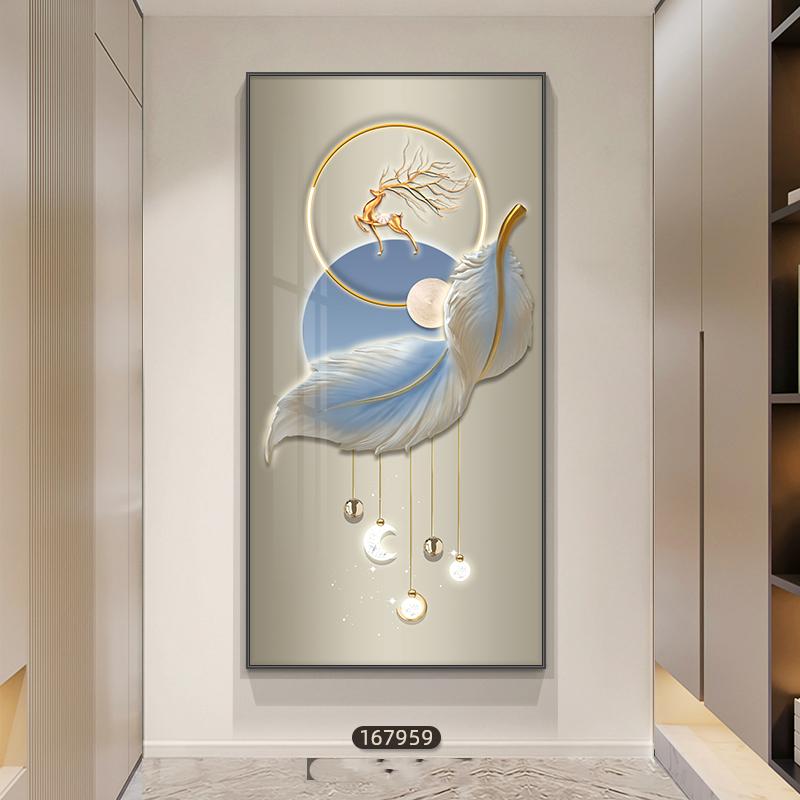 New Chinese Decorative Painting, Golden Deer Canvas Painting, Luxury Rich Tree Posters and Prints, for Porch Living Room Decor