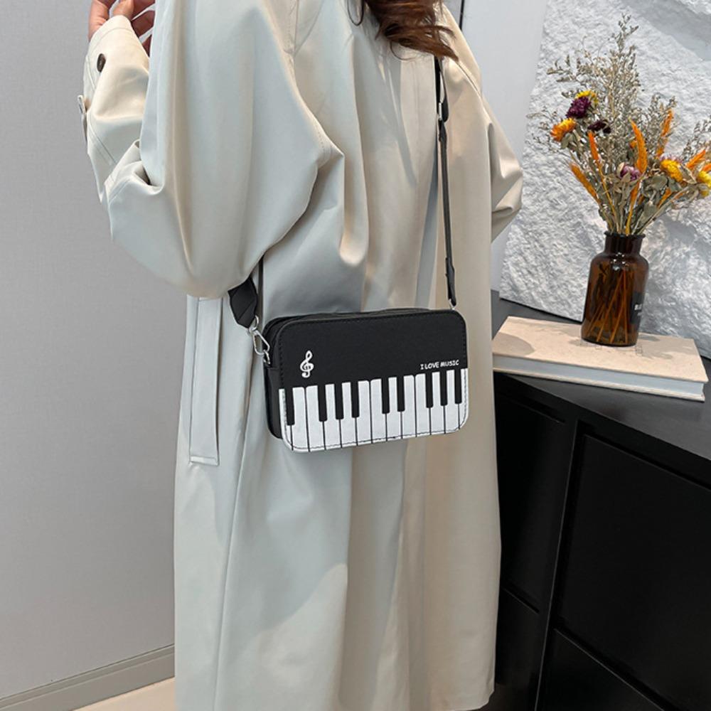 Crossbody Piano Shoulder Bag Fashion PU Leather Bag Casual Mini Square Bag  Girls