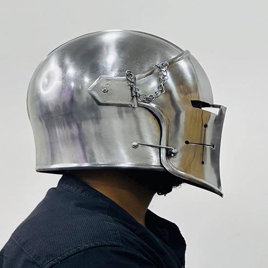 Шлем-барбют с забралом, средневековый стальной шлем с внутренней подкладкой, лучший подарок для него