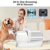 Pet Grooming Vacuum Kit 13000Pa Dog Hair Vacuum Groomer with Nail Clipper Grinder 1L Pet Brush Vacuum Grooming Tool for Shedding Grooming House
