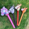 Inflatable Horse Head Stick 37" Party Prop for Kids' Races Photos PVC Horse Stick Carnival Toy for Horse Themed Events Birthdays