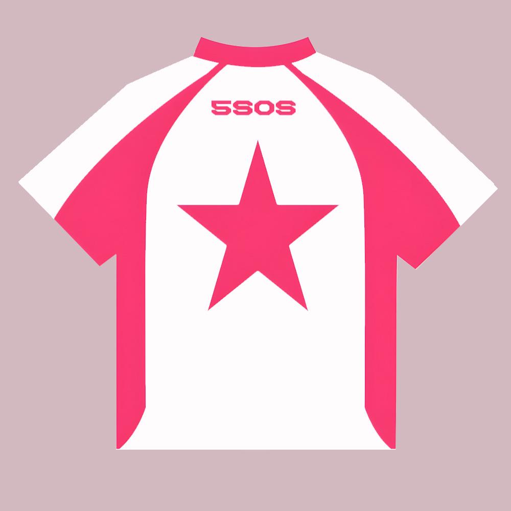 Футболка-джерси 5 Seconds of Summer 5SOS ВСЕ ЗВЕЗДА! Футболка Унисекс с V-образным вырезом Унисекс Женские Топы в стиле High Street Y2K Streetwear