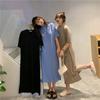 Summer Casual Long Knee Split Short Sleeve Nightgown Women's Plus Size Loose Straight T-Shirt Dress