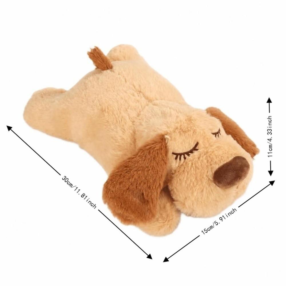 Soft Stuffed Dog Heartbeat Toy Heartbeat Feature Anxiety Relief Toy Stuffed Animal Plush  for Dogs
