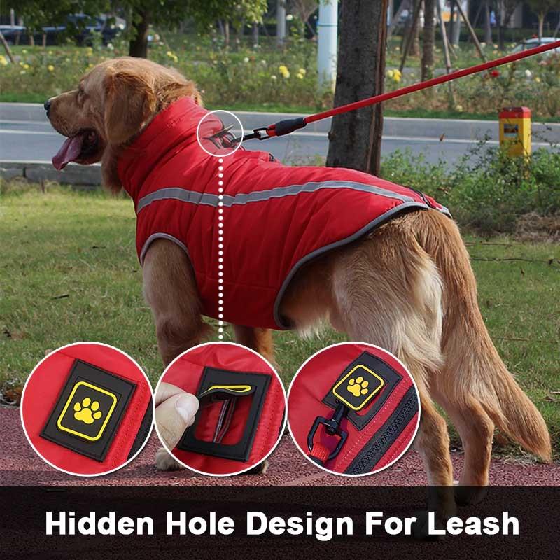 Водонепроницаемая теплая одежда для собак Жилет с мягкой подкладкой Куртка для домашних животных Средняя / большая Зима