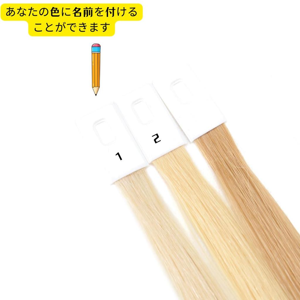 BUMMSEVEN Natural Human Hair Bundle Color Set of 3 10 Pieces of each approx 20cm Hairdresser Color Hair Color Color Dye Color Chart 100% Test, Colors,