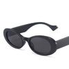 Women's Glasses Retro Bright Black Sunglasses Metal Hinge Blain Oval Frame  Beads