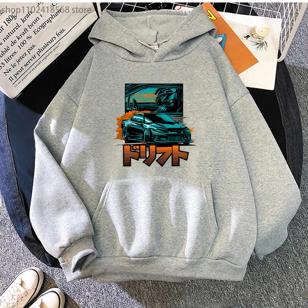 Initial D JDM Men Hoodie Men Japanese Car Streetwear Anime Print Winter Nissan Silvia Dorifto Casual Women