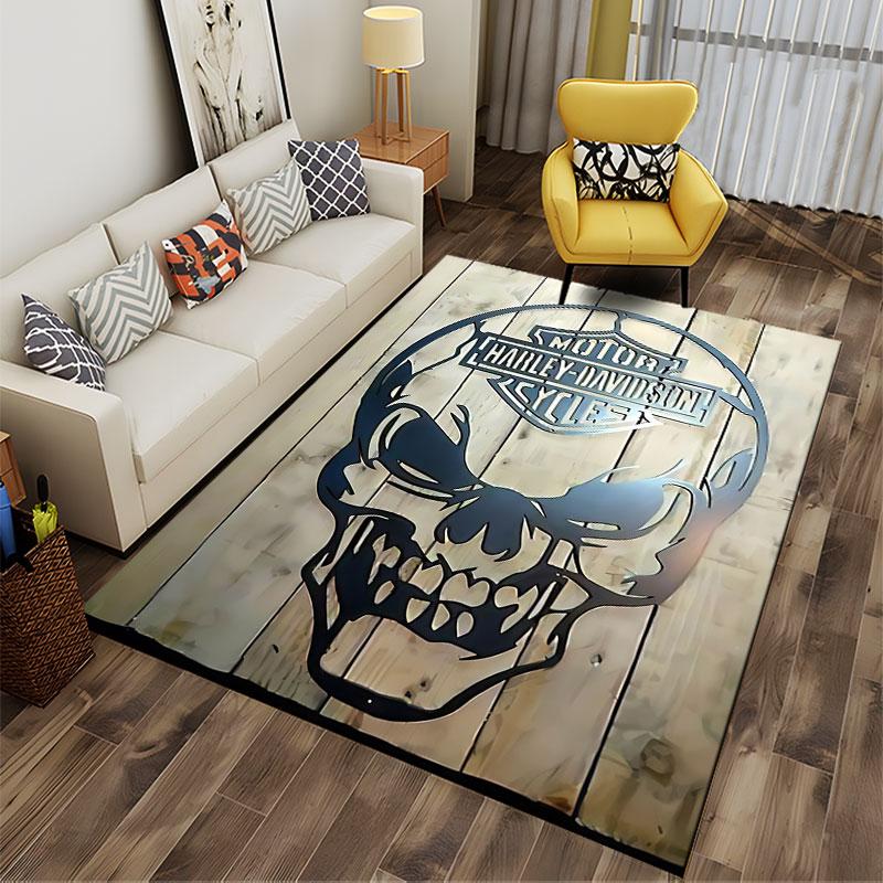 Skull Harley-Davidson Design suitable as a non-slip mat for the living room or bedroom sofa