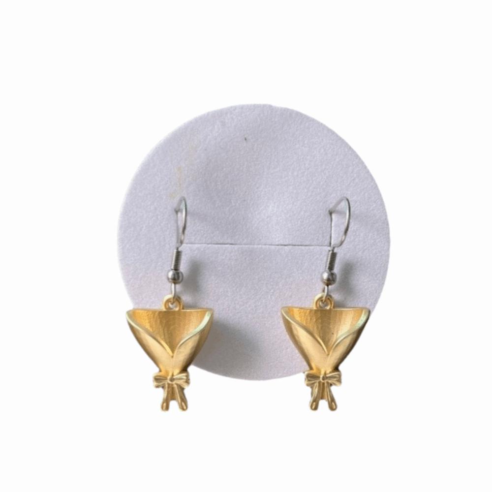 Креативные серьги-подвески в виде вазы Простые серьги-бантики Легкие серьги с вставляющимися цветами Свадебные