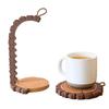 [Kyoface] Coaster Cup Holder with Handle, Wood Grain Finish, Stylish, 2-Way, Lightweight, Portable