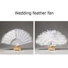 Свадебный веер с перьями, двухслойный кружевной пластиковый веер, элегантный веер с белыми перьями