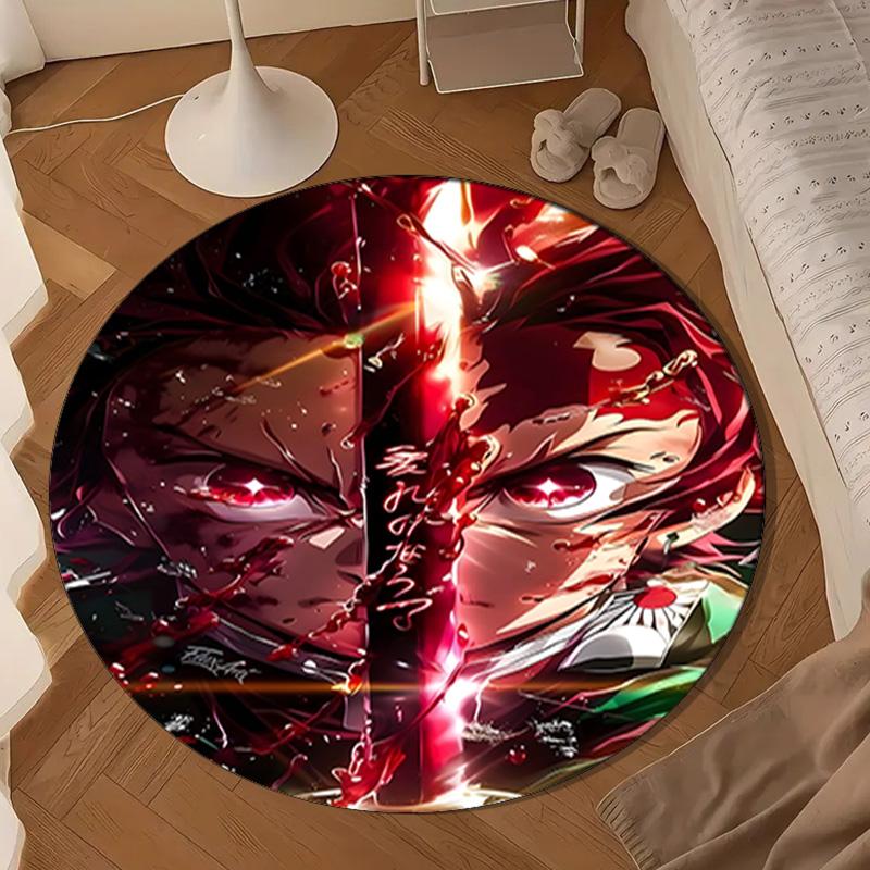 Ghost Slayer's Night Round mat Home Decor, Chair rug For livingroom,Bedroom, doormat home decor Birthday Gift Christmas Gifts