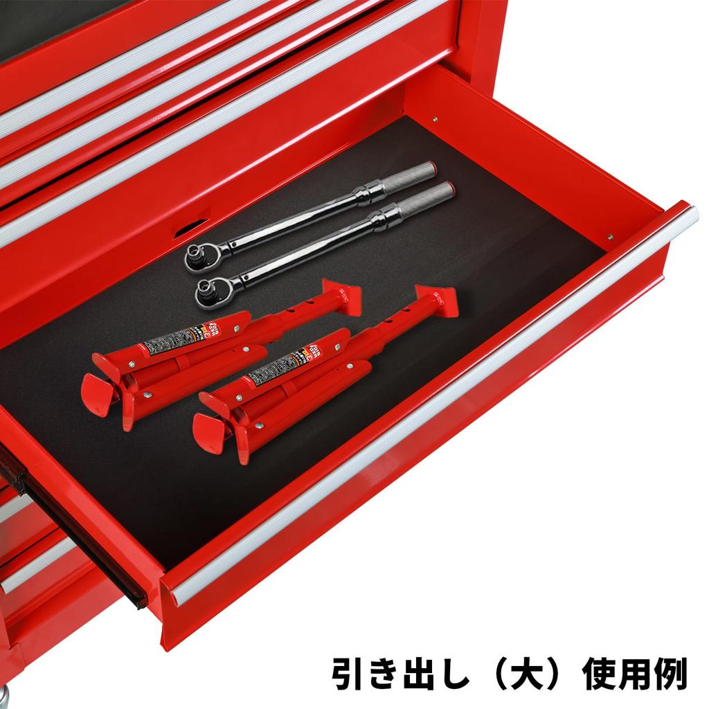 BIG RED Tool Cabinet Roller Cabinet Multipurpose Tool Box Large Storage Capacity TJ1307B 7-tier (Red/with Casters)