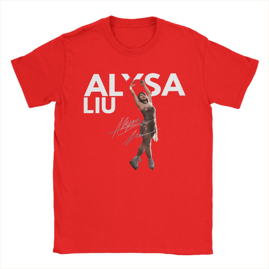 Винтажные футболки Alysa Liu USA Skating для унисекс с круглым вырезом, хлопковые футболки с коротким рукавом, идея для подарка, одежда
