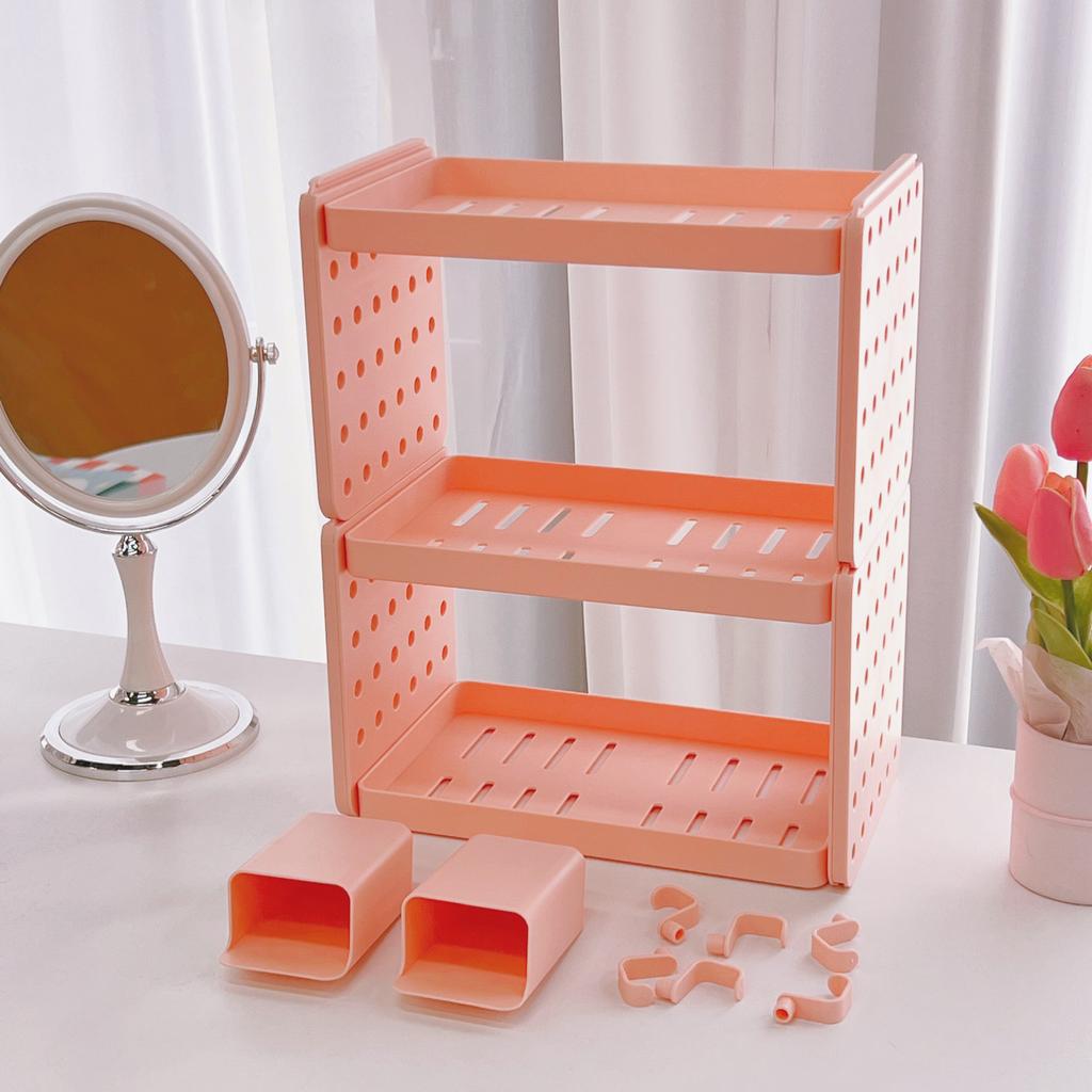 Kawaii Минималистский настольный органайзер для хранения вещей с крючком, держатель для ручек, студенческое общежитие, канцелярские принадлежности, косметика, полка для хранения разных вещей