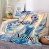 Custom Name Elsa'S Magical Ice Throne Party Blanket For Couch Bed Plush Cozy Fuzzy Blanket Super Soft Warm Blankets For Fall And Winter 091662