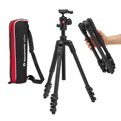 Manfrotto Штатив Befree Advanced AS с рычажным замком, совместимый, портативный, компактный, алюминиевый, комплект для путешествий, шаровая головка для DSLR-камеры, беззеркальной камеры